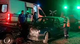 Dos heridos tras un choque frontal en Caucete Dos heridos tras un choque frontal en Caucete