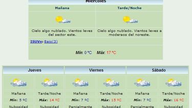 Anuncian máxima de 17 grados y viento Este
