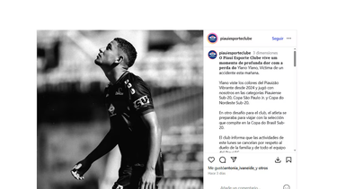 Una promesa del fútbol de Brasil se mató al chocar en moto contra una vaca