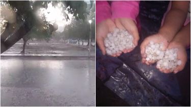 ¡Un diluvio en Sarmiento! Las imágenes de la lluvia y el granizo durante la tarde de este jueves.