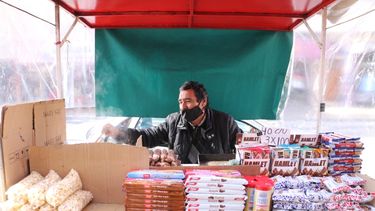 Laburar en la calle, en el día más frío del año