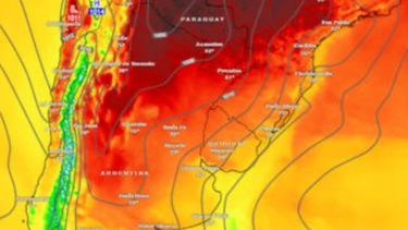 El frente de aire caliente baja de Bolivia y Brasil, afectado casi a la mitad del país, incluyendo a San Juan.