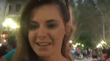 La reina de Angaco bailó folklore en las peatonales