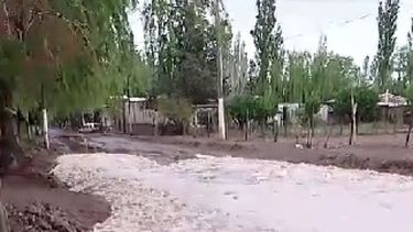 La creciente y las inundaciones golpearon a Barreal tras las intensas lluvias y granizo