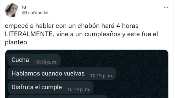 Empezó a hablar con un chico y le hizo un insólito planteo a horas de conocerse&nbsp;