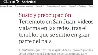 San Juan, trending topic y noticia nacional por el terremoto de 6.4°
