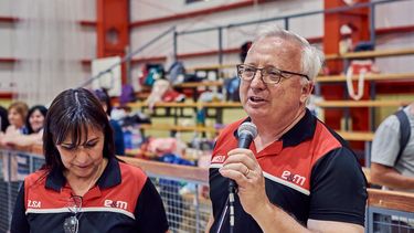 Elsa y Marcelo durante una de las competencias.