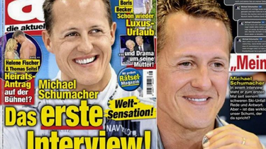 Imágenes de la falsa entrevista a Michel Schumacher.