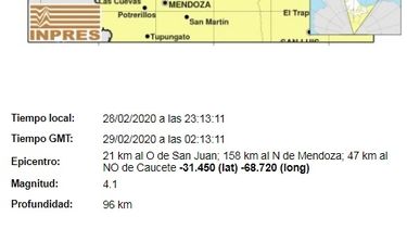 Un temblor fuerte sacudió la noche sanjuanina