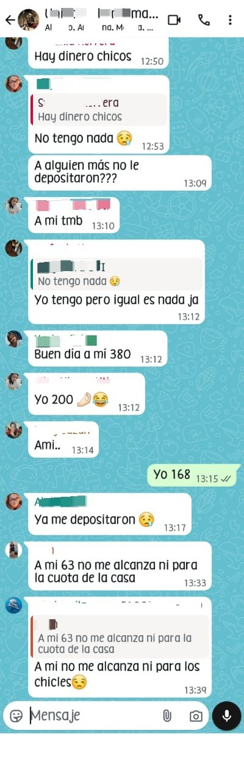 Chat interno lo que cobraron el último mes los trabajadores del Instituto Médico San Juan