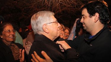 A pura emoción, Delgado recibió a los sanjuaninos que disfrutaron del Papa