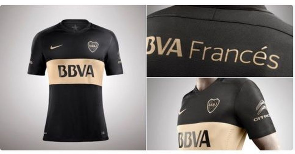 Camiseta boca negra online y dorada