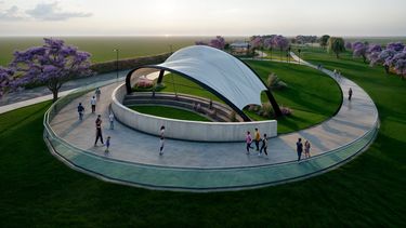 Así se verá el anfiteatro proyectado en Santa Lucía, nuevo pulmón verde para todo San Juan.&nbsp;