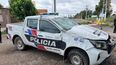 Una camioneta de la policía volcó tras protagonizar un violento choque en Rawson Una camioneta de la policía volcó tras protagonizar un violento choque en Rawson