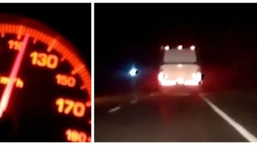 Un lector filmó un colectivo de línea a más de 110Km/h