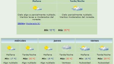 Anuncian máxima de 35 grados y viento Norte