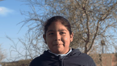 Mía Domínguez, la pequeña actriz de Vallecito.&nbsp;