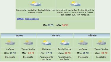 Anuncian máxima de 38 grados y viento Sur