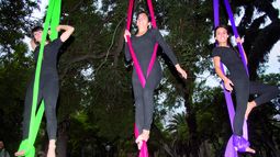 Tres mosqueteras del aire, en el parque