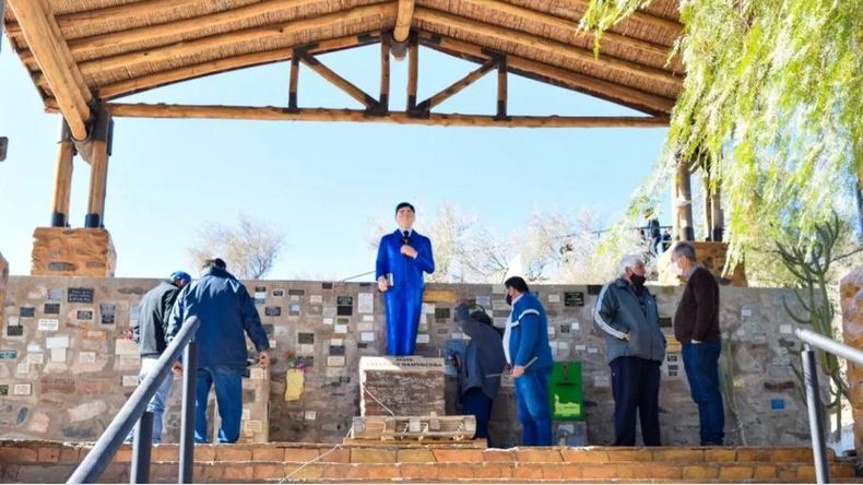 La imagen que fue vandalizada el pasado sábado, luego de su restauración realizada en 2021.