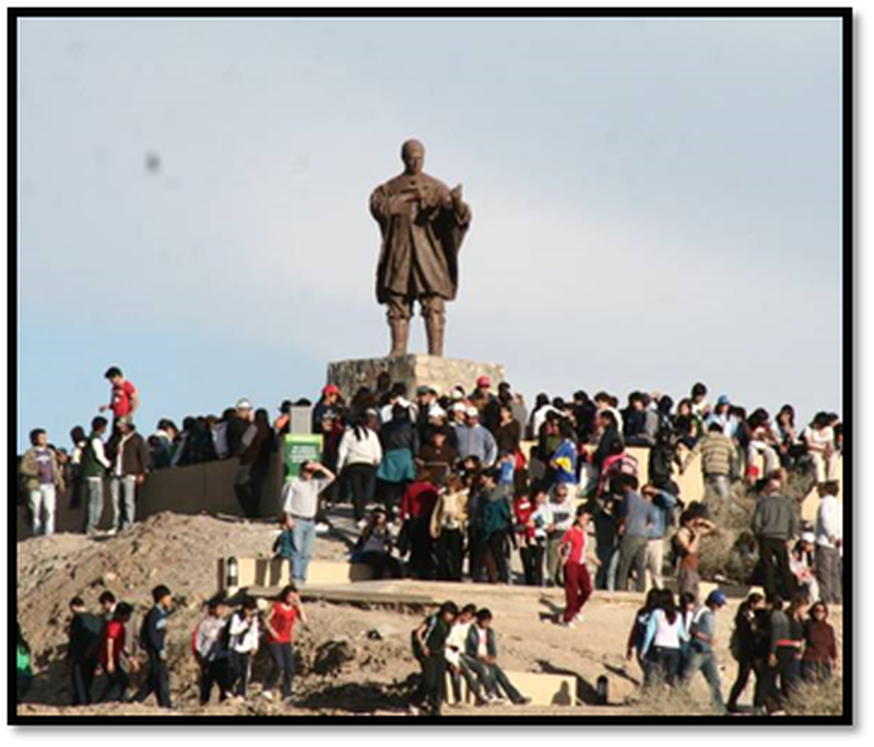 El monumento a Ceferino Namuncurá en el Cerro El Mirador data del 2008 y es uno de los principales atractivo del turismo religioso - Imagen Archivo