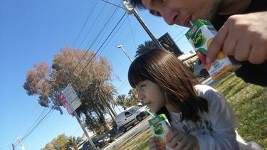 La pequeña Martina y su papá Leo.&nbsp;