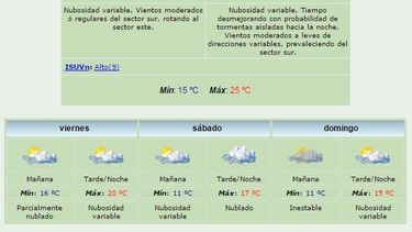 Anuncian máxima de 25 grados y viento Sur