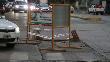 Por las lluvias, hubo un leve hundimiento en una arteria de Capital