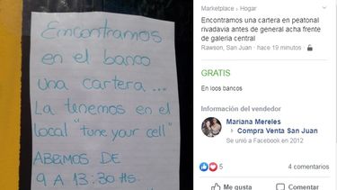 Encontraron una cartera en la peatonal e invitan a su dueña a buscarla por su negocio