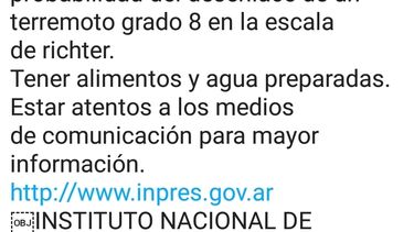 Falso: el WhatsApp que circula anunciando un terremoto es una fake news