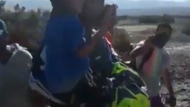 Los primeros minutos de Benja con los rescatistas