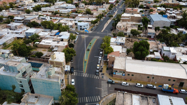 La Avenida Alem, con el asfalto ya terminado.