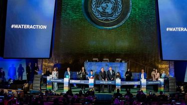 Acto de apertura de la conferencia de Naciones Unidas (ONU) sobre el agua en New York.