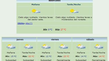 Anuncian máxima de 27 grados y viento Este