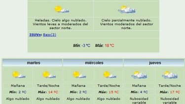 Anuncian máxima de 18 grados y viento Norte