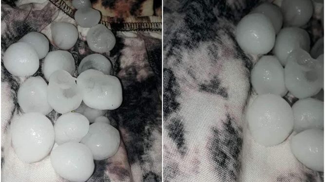 Granizo en San Juan.&nbsp;