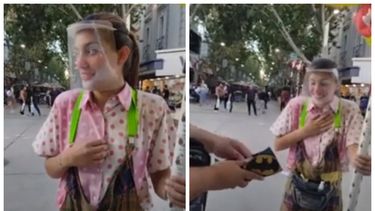 Compró todos los globos de una payasa sanjuanina en la Peatonal y luego los regaló