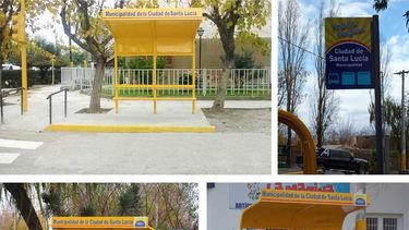 Santa Lucía coloca refugios en las paradas de colectivo