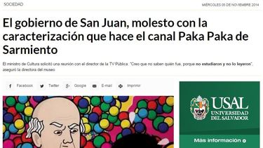 La polémica por la imagen de Sarmiento en Paka Paka llega a medios nacionales