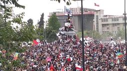 En medio de las protestas en Chile, ¿apareció el escudo de un equipo sanjuanino?