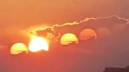 El efecto de las nubes provocó que se pudieran contemplar hasta siete soles en el cielo de China