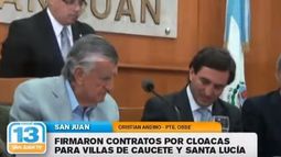 Cloacas para Santa Lucía y Caucete