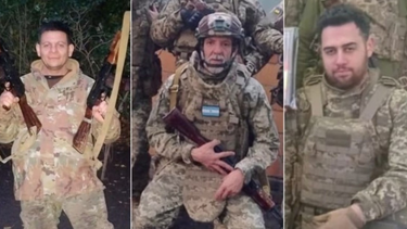 Imagen compartida de los tres soldados argentinos que fallecieron en Ucrania tras un nuevo ataque de Rusia.