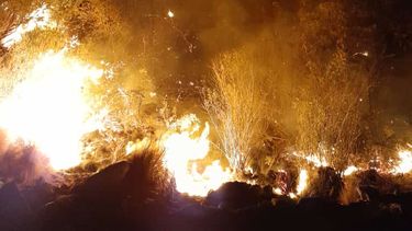 Impactantes imágenes: continúa el intenso trabajo para sofocar los incendios en Valle Fértil
