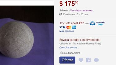 Venden una bocha que dicen perteneció a Ischigualasto