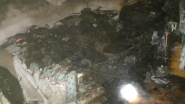 Así quedó parte de una vivienda de Pocito, después de uno de los últimos incendios registrados en la provincia.