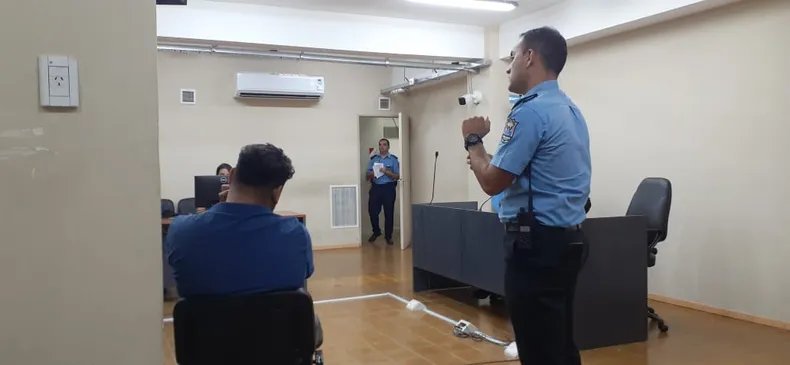 El imputado durante la audiencia en Tribunales. El imputado durante la audiencia en Tribunales.