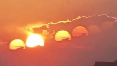 El efecto de las nubes provocó que se pudieran contemplar hasta siete soles en el cielo de China