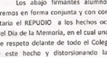 Alumnos del colegio que amonestó a Lisola desmienten a la estudiante