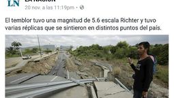 El error de La Nación a la hora de publicar sobre el sismo en San Juan